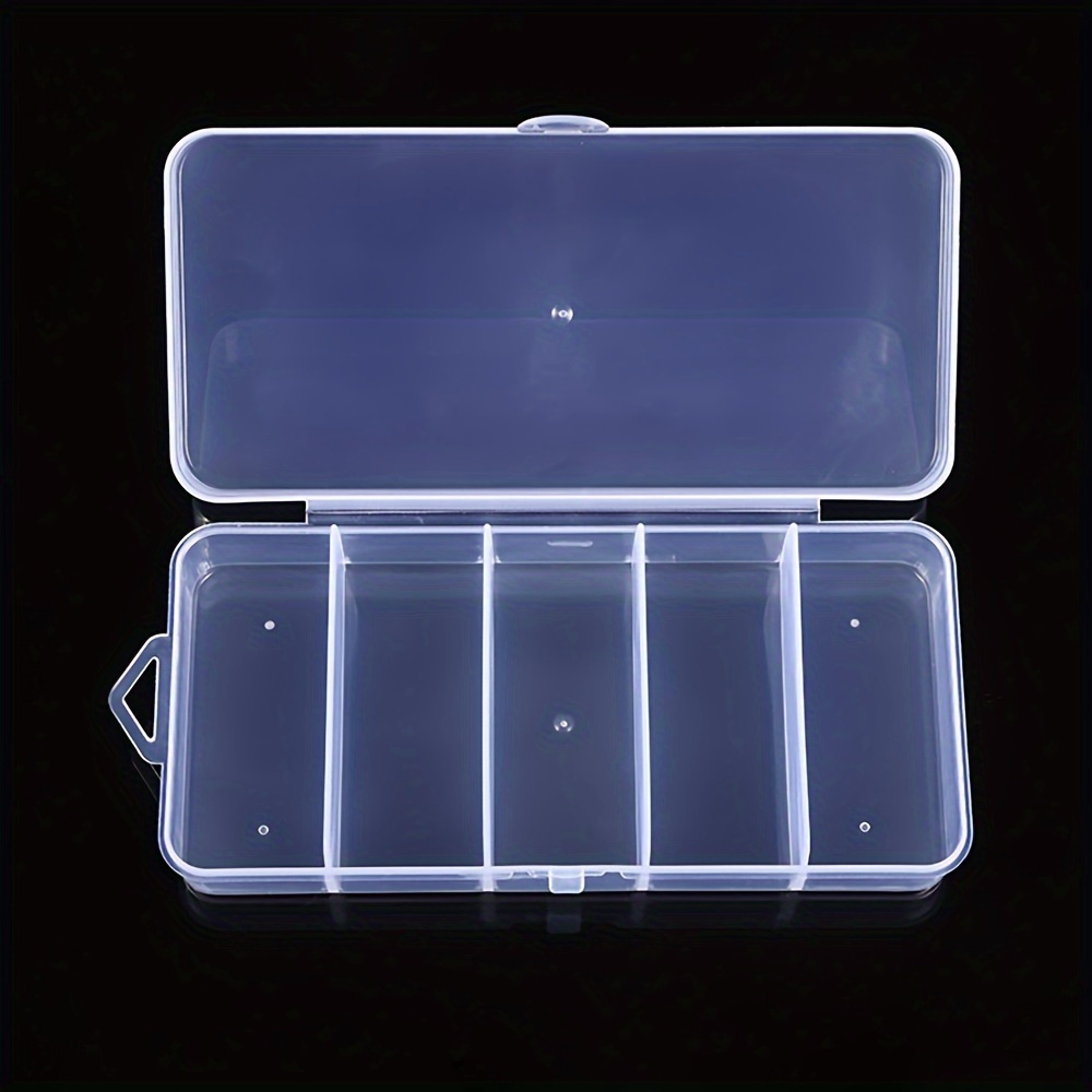 Token Tray Organizer - 5-Compartment Clear Plastic Organizer Box for