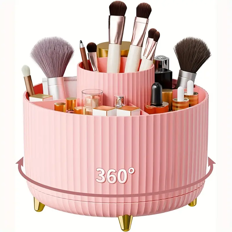 Token Tray Organizer - 360° Rotating Makeup Tool Storage Box