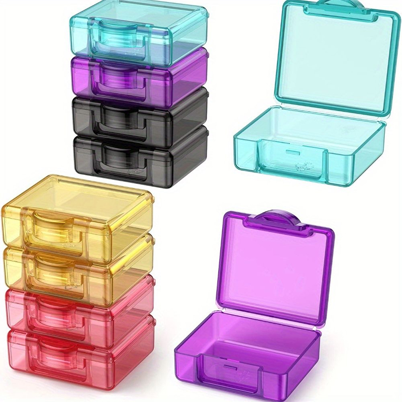 Token Tray Organizer - Mini Plastic Storage Box Square Multicolor