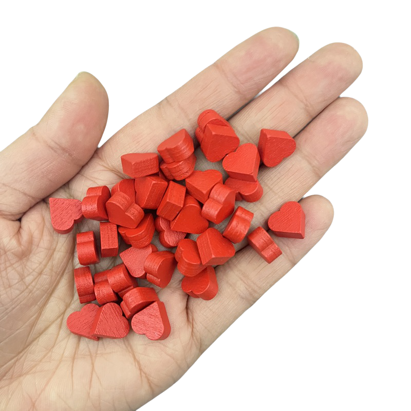 Board Game Hegemony - 100Pcs 10mm*5mm Red Heart Shape Pawn