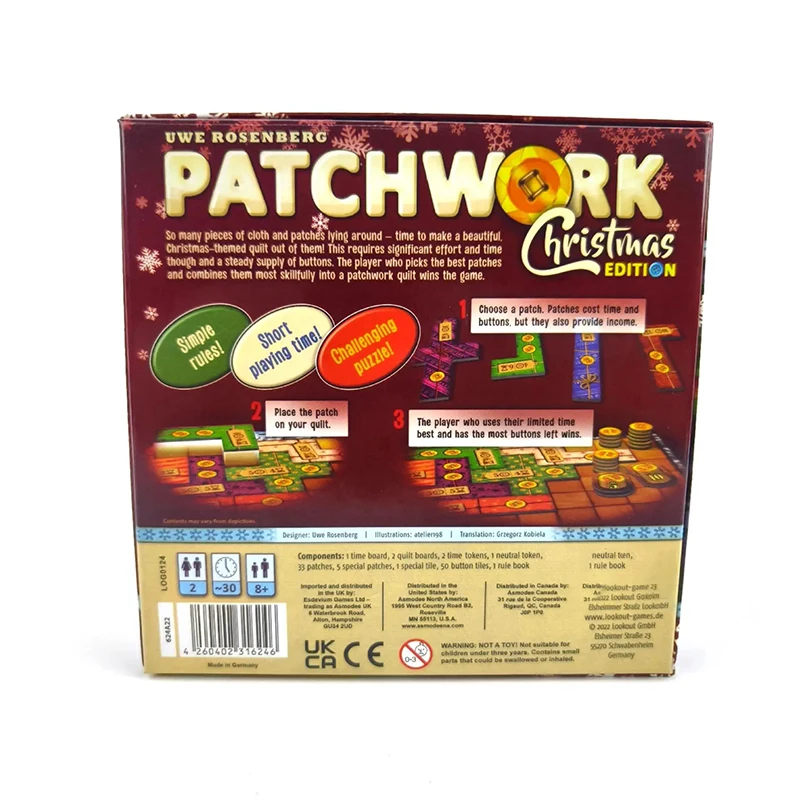 Board Game Patchwork: Christma – обзор и цена Board Game Night