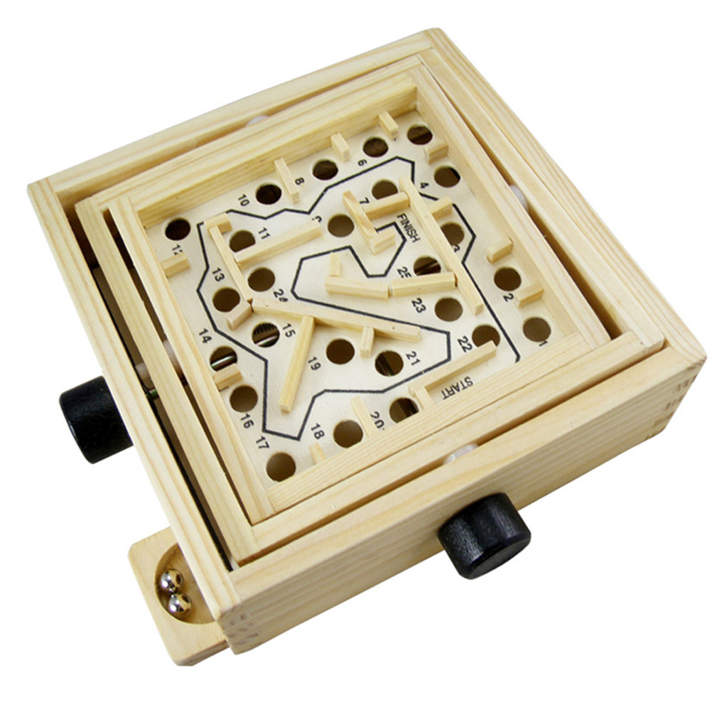 1Pcs Mini Wooden Labyrinth Maz – обзор и цена Board Game Education