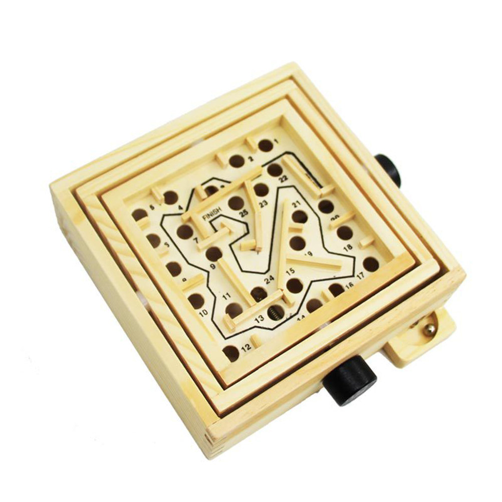 1Pcs Mini Wooden Labyrinth Maz – обзор и цена Board Game Education