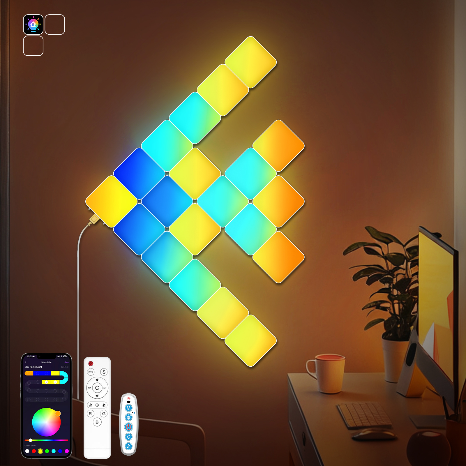 Smart Grid LED Wall Light Kit  – обзор и цена Board Game Room